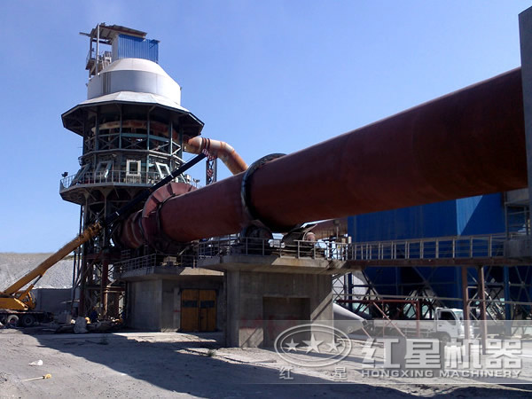 碳酸鈣回轉窯生產現場