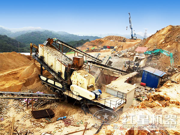 車載式破碎制砂一體機設備生產現場實拍