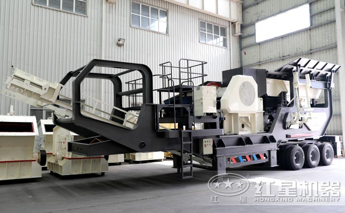 紅星移動式石子破碎機設備實拍