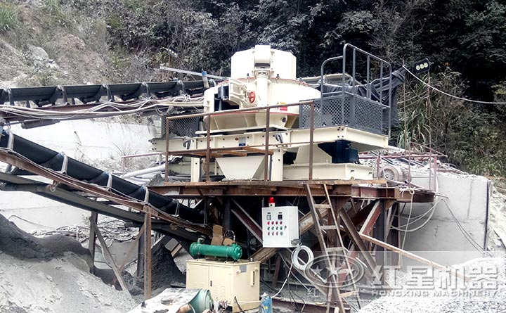 每天能產3000噸的石子機制砂設備生產現場