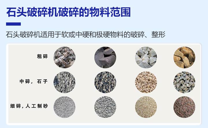 石頭破碎機(jī)的粗碎，中碎，細(xì)碎效果