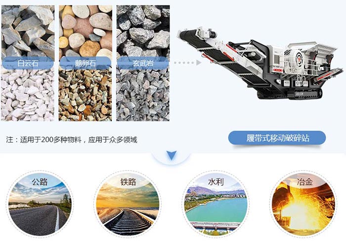 履帶式移動破碎機設備的適用范圍