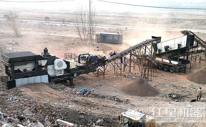 建筑垃圾破碎站生產(chǎn)現(xiàn)場(chǎng)