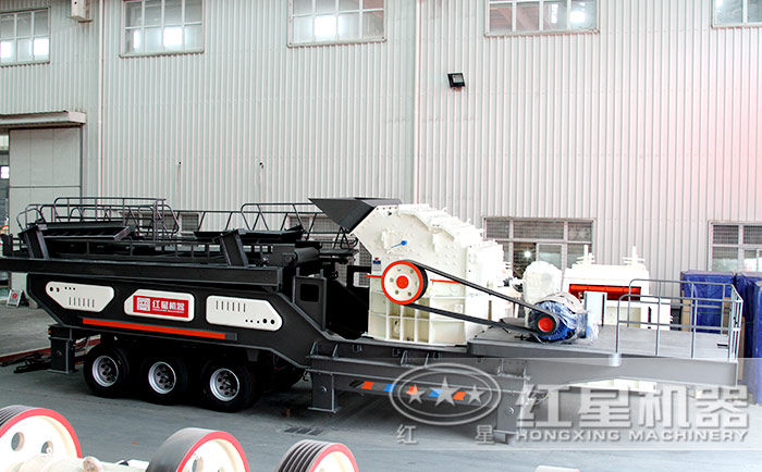 輪胎式移動破碎機和細碎機組合圖