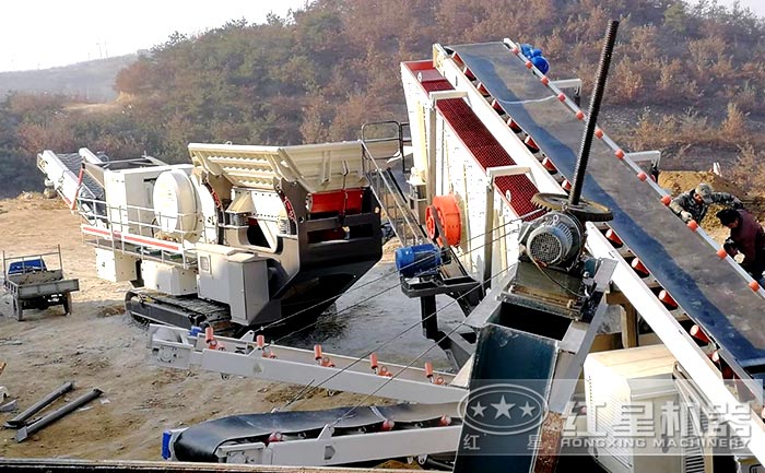 履帶式移動(dòng)建筑垃圾破碎站