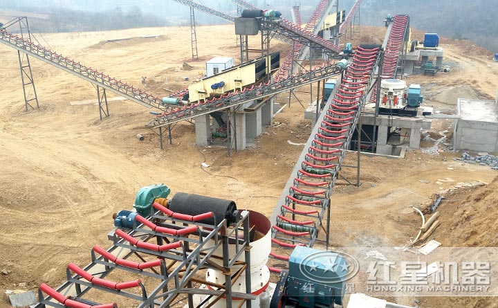 制砂生產(chǎn)線現(xiàn)場(chǎng)