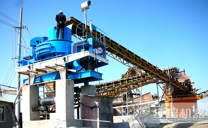 河卵石制砂生產(chǎn)線安裝現(xiàn)場(chǎng)