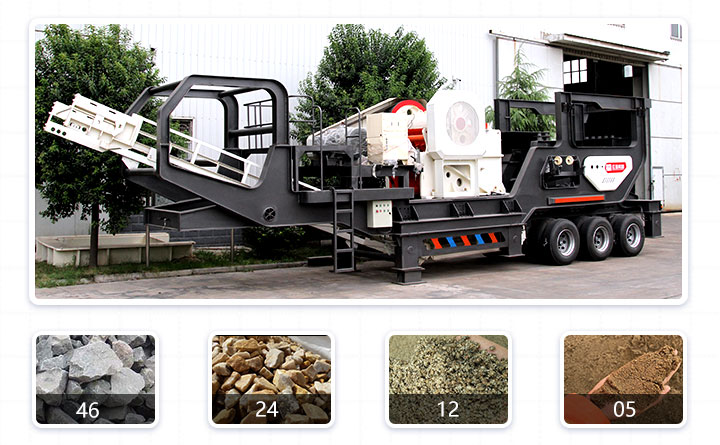 移動破碎機是破碎大理石邊角料、鵝卵石效果