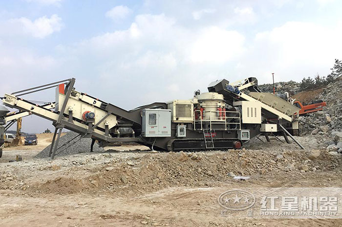 移動式建筑垃圾粉碎機作業現場圖