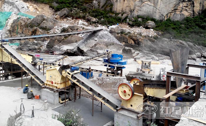時產100噸青石造沙現場