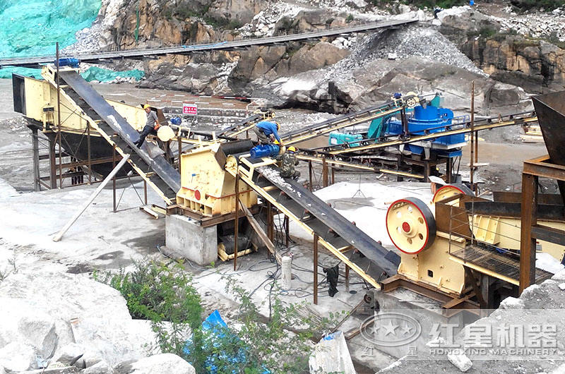 搭配鄂破+圓錐破+制砂機的砂石廠