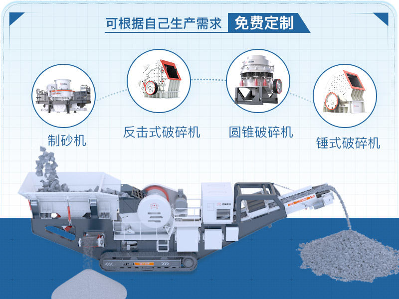 大型履帶式移動破碎機可搭載多種設備，靈活配置